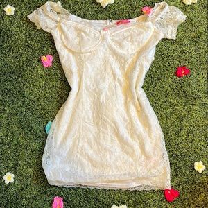 NWOT Dolls Kill Made You Blush Lace Mini Dress Sugar Thrillz
